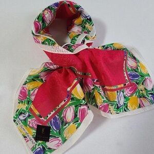 Yves Saint Laurent Pink Floral Tulip Scarf